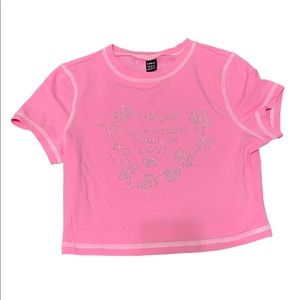 Hot pink cute teenage crop top